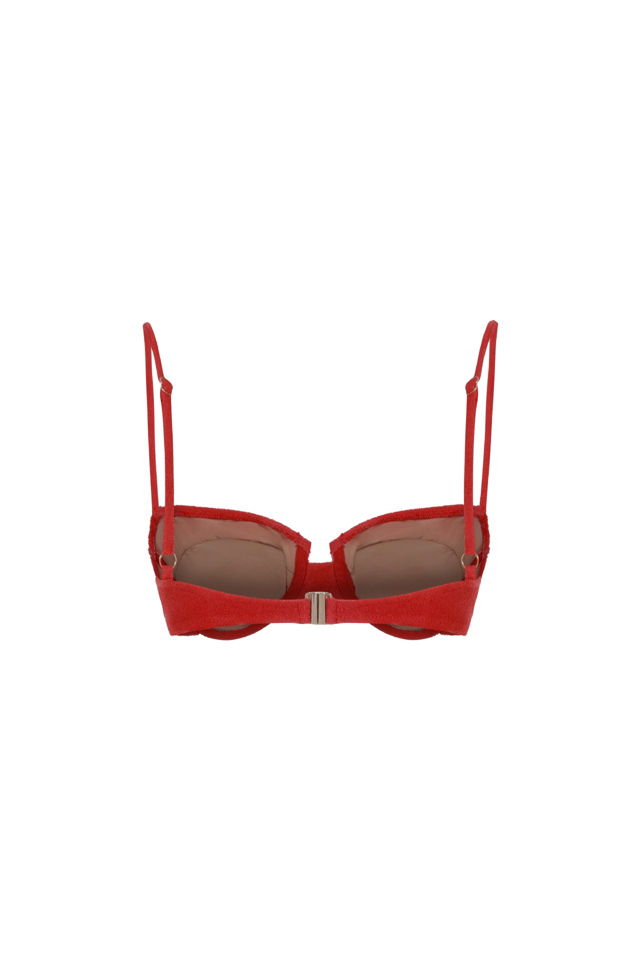 SCARLET TERRY BIKINI TOP RED