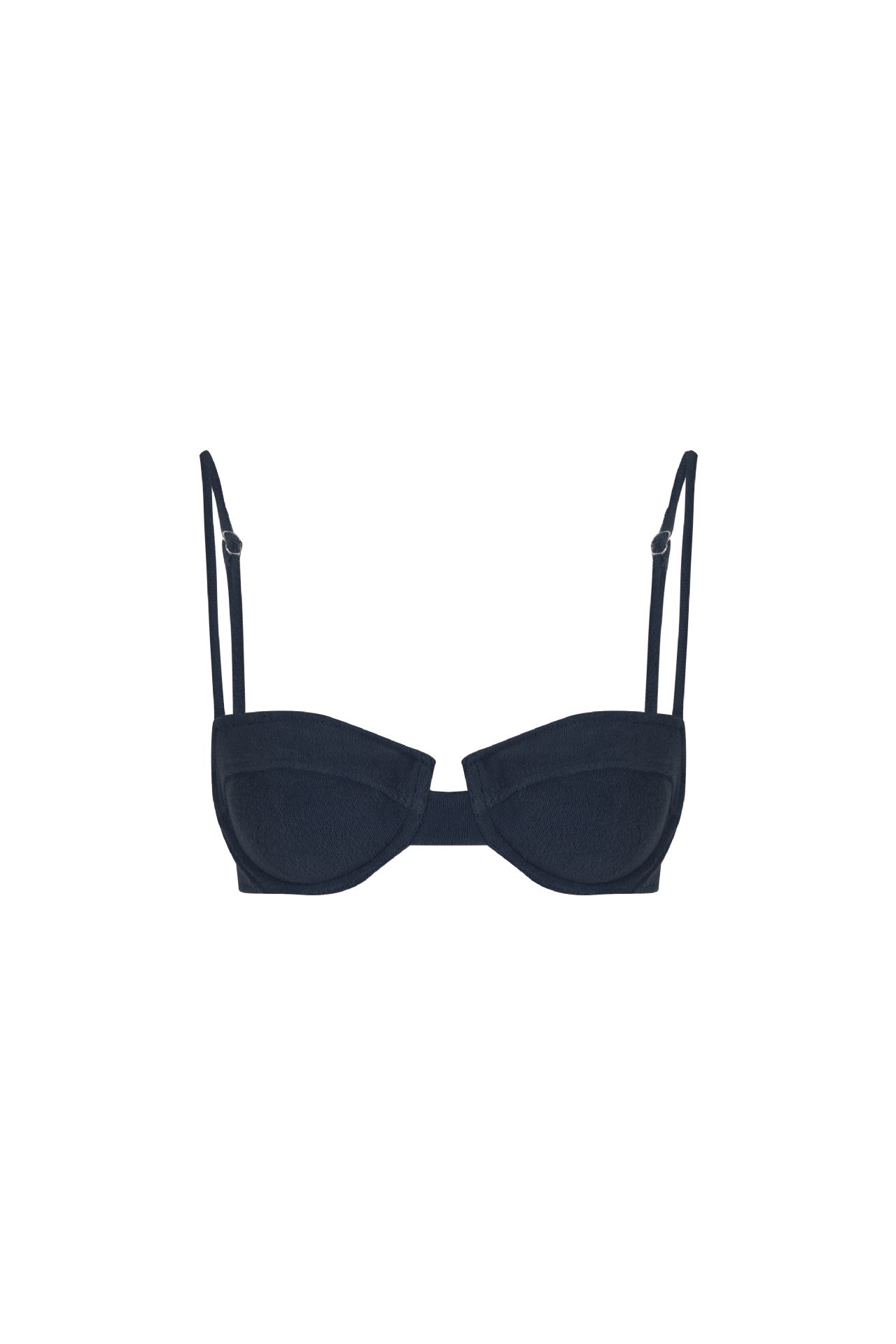 SCARLET TERRY BIKINI TOP NAVY