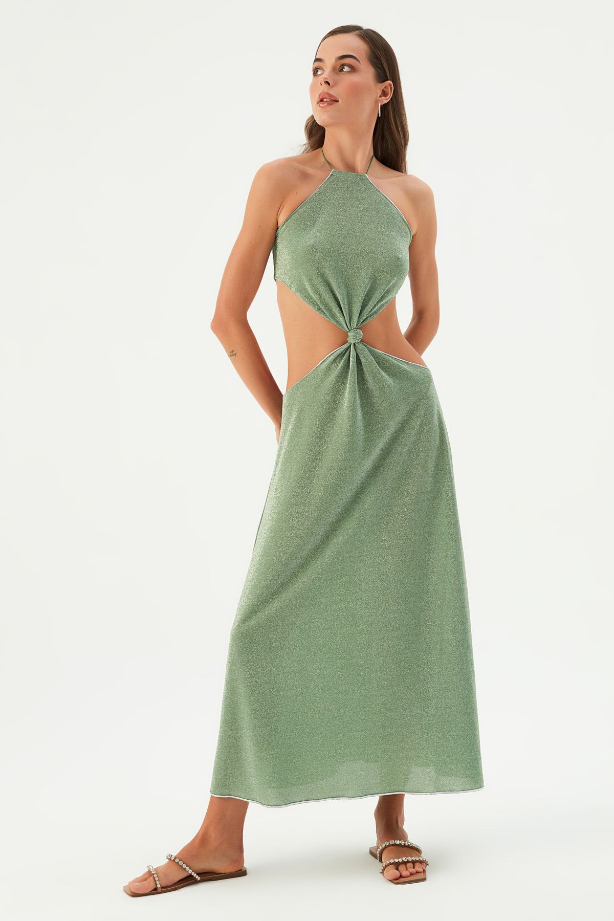 AIDAN KNOTTED MAXI DRESS GRASSHOPPER