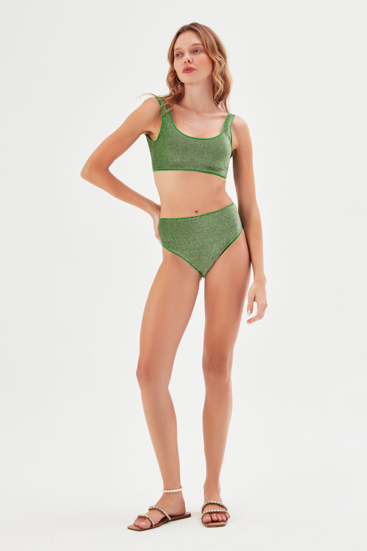 PERI HIGH RISE BIKINI BRIEFS GRASSHOPPER