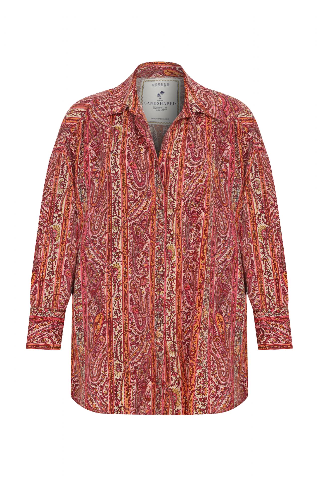 PRINKIPO VEGAN SILK SHIRT RED