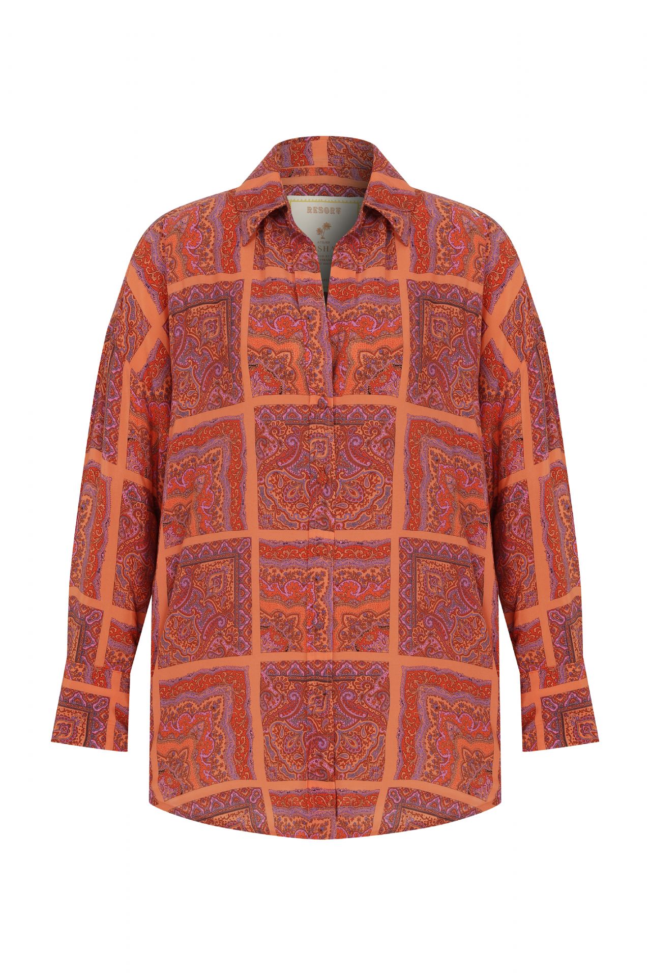 PRINKIPO VEGAN SILK SHIRT ORANGE