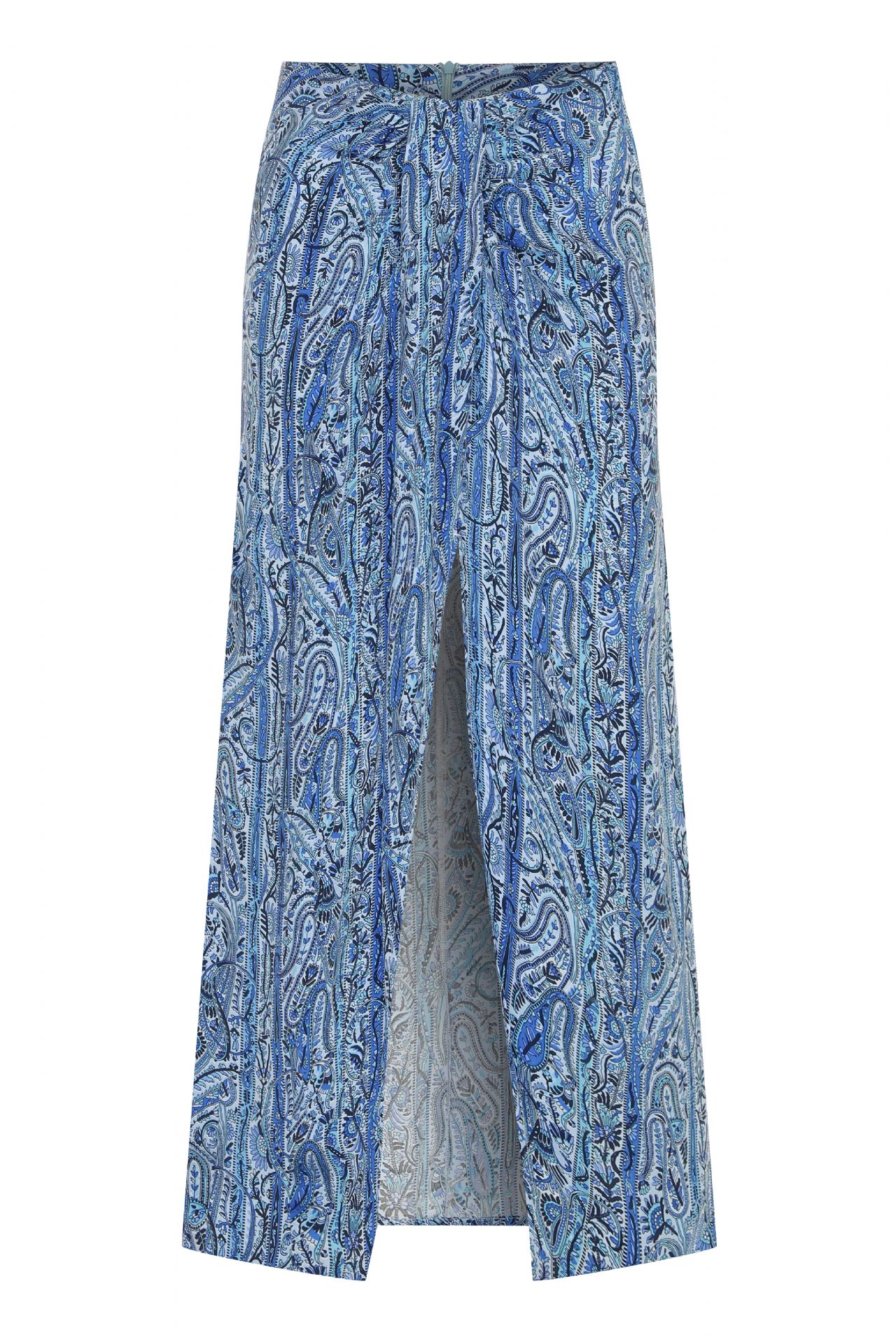 MAYA VEGAN SILK KNOTTED SKIRT BLUE