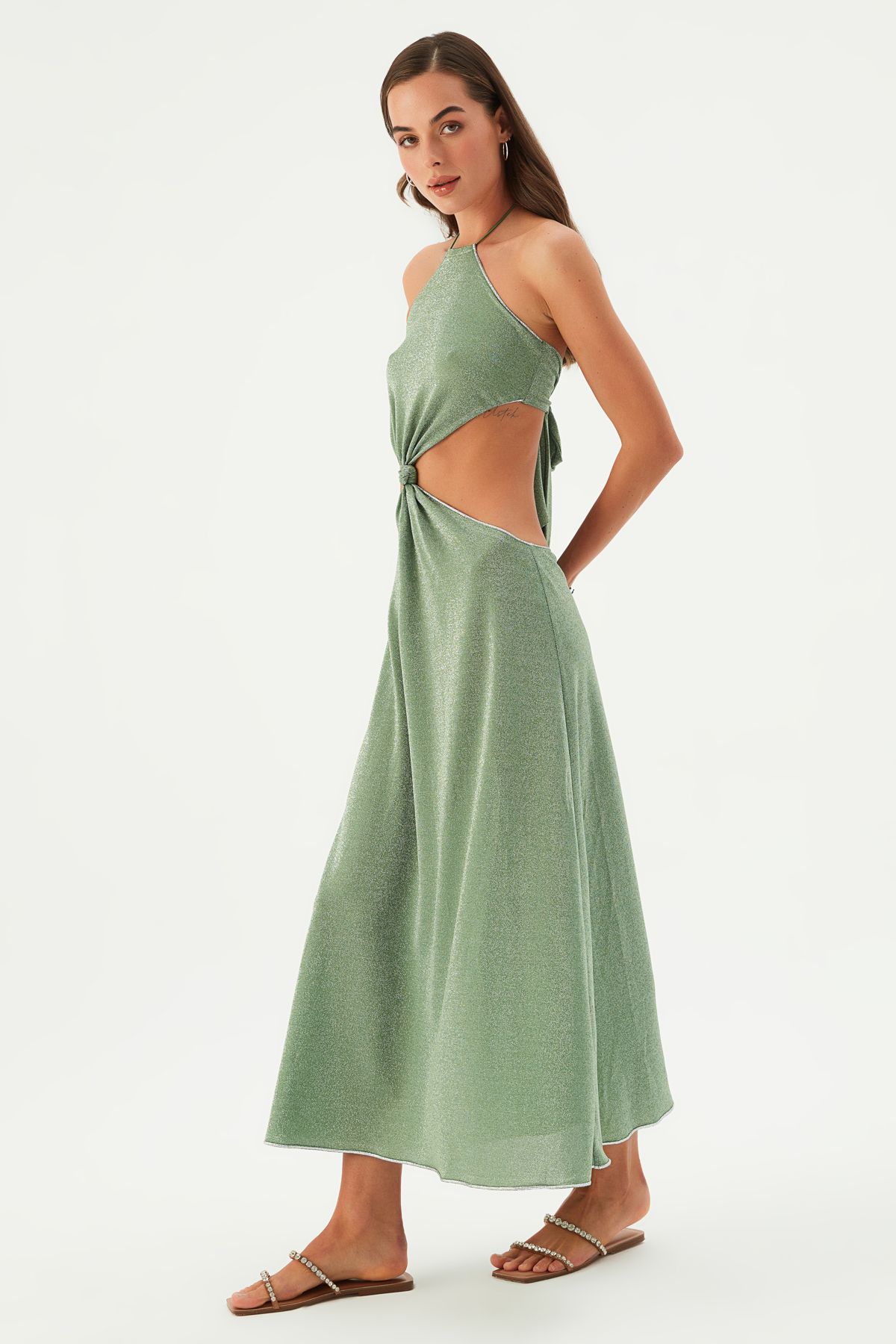 AIDAN KNOTTED MAXI DRESS GRASSHOPPER