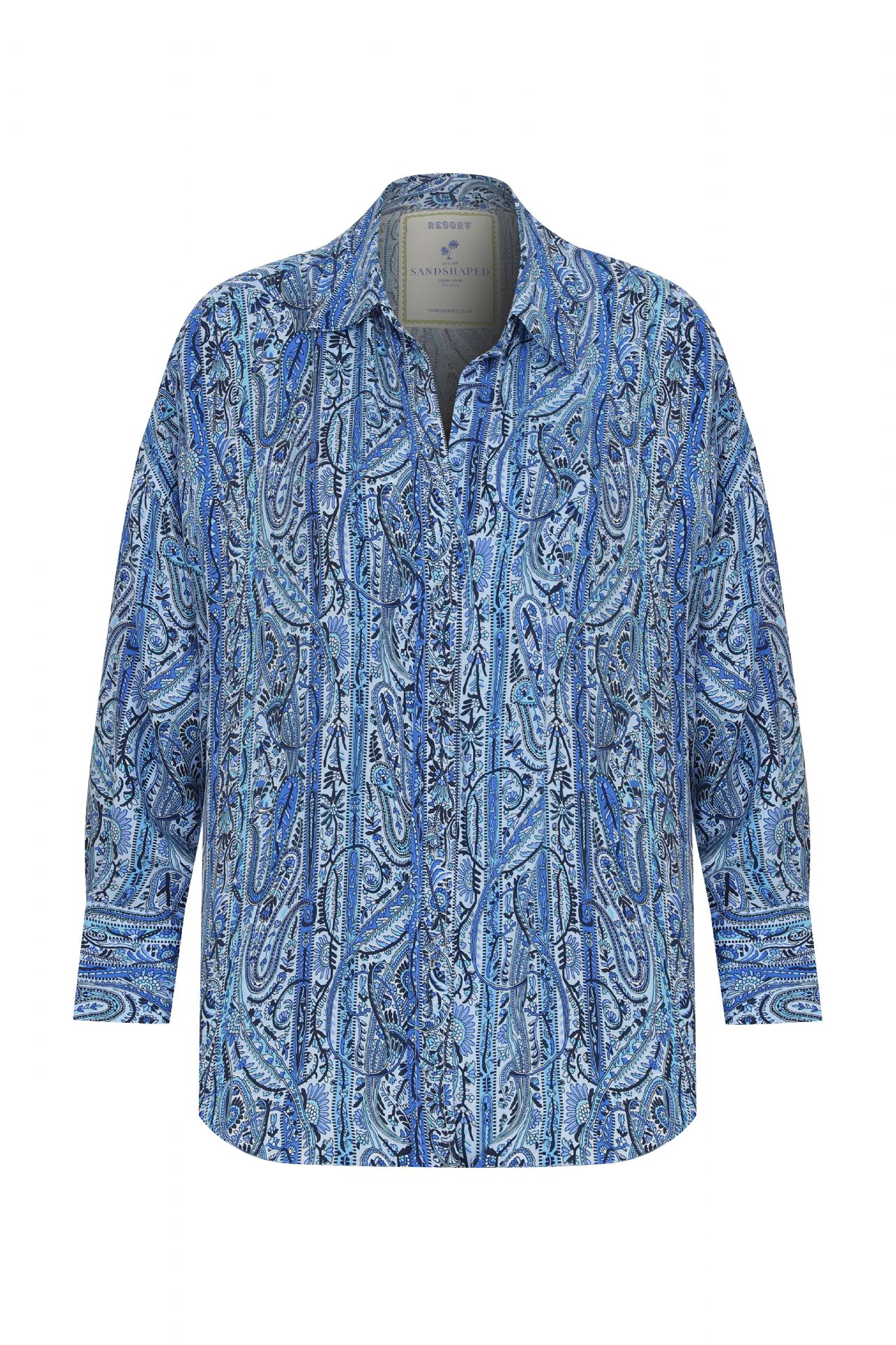 PRINKIPO VEGAN SILK SHIRT BLUE