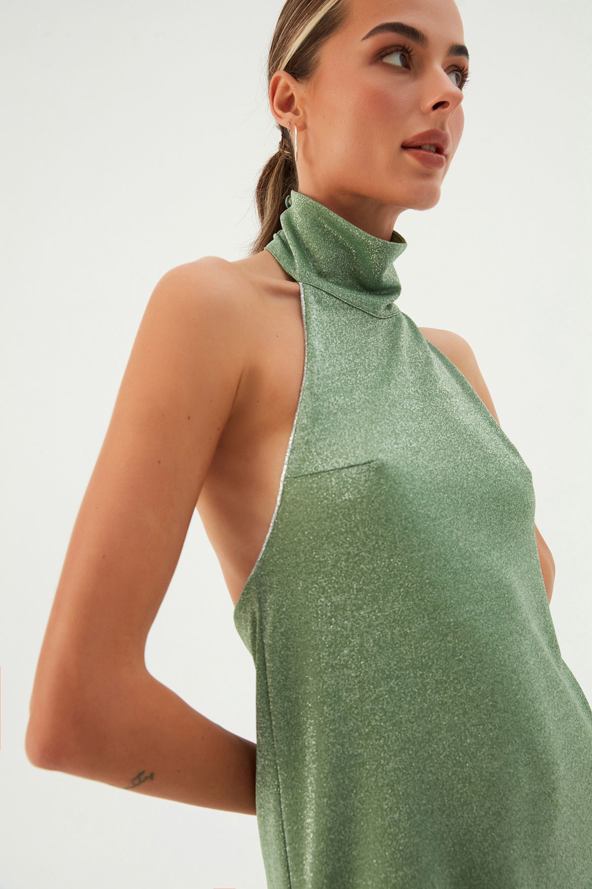 STEREA TURTLENECK MAXI DRESS GRASSHOPPER