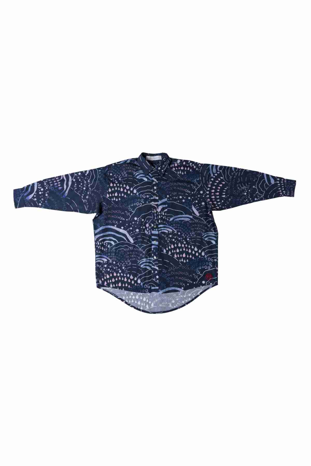 HANHAN STUDIO NAVY SHIRT LONGSLEEVE